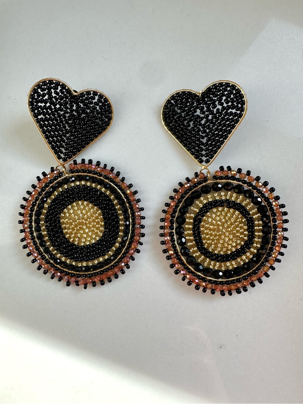Handmade beaded drop earrings boho